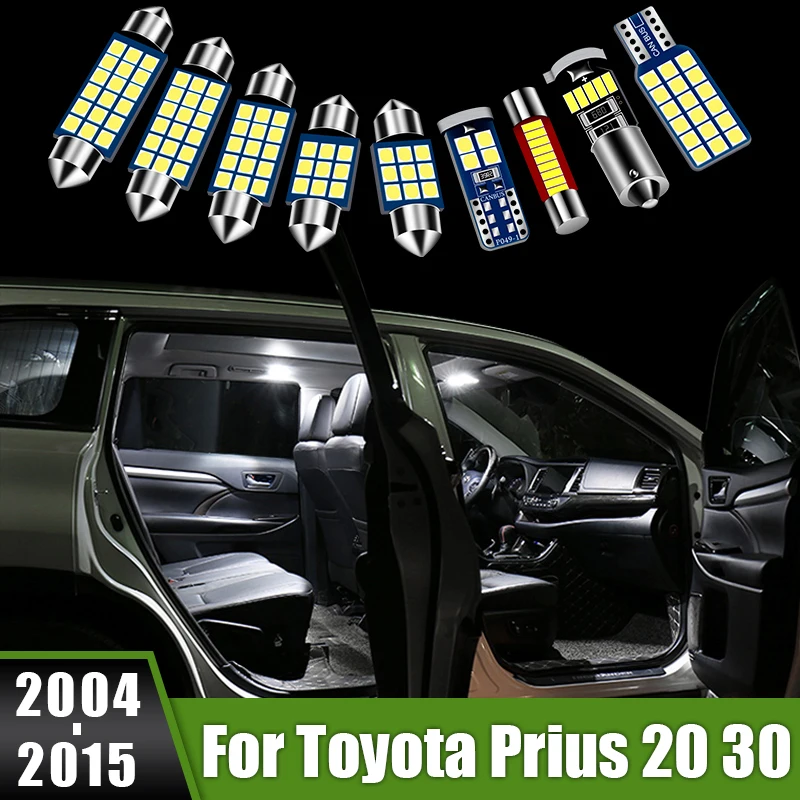 

For Toyota Prius 20 30 XW20 XW30 2004-2008 2009 2010 2011 2012 2013 2014 2015 11pcs Car Interior LED Trunk Light Accessories