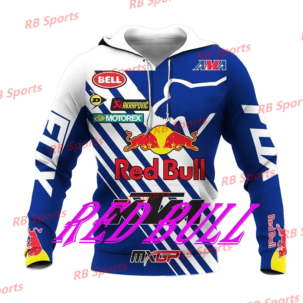 2024-25 LC4·KTM Racing Team Hoodie New Arrival T-Shirt RB Long Sleeve MotoGP Blue White Striped MXGP Adults Off-Road Austrian