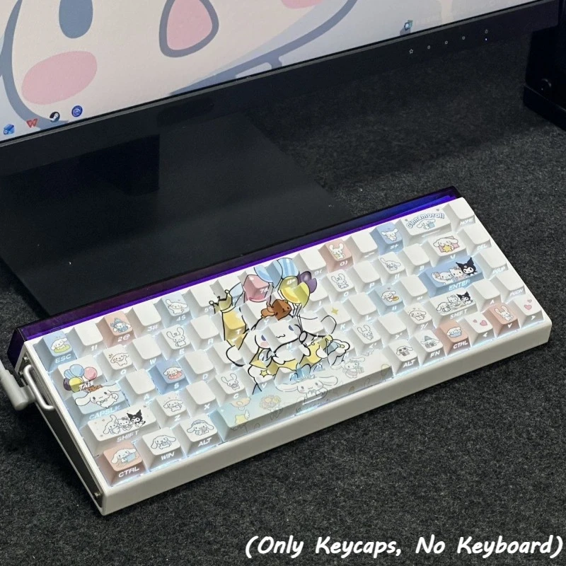 

Комплект кейкапов Kawaii Cinnamoroll CHERRY с боковой подсветкой, PBT, сублимационная печать, для механических клавиатур, мультяшный дизайн, 82/100 клавиш