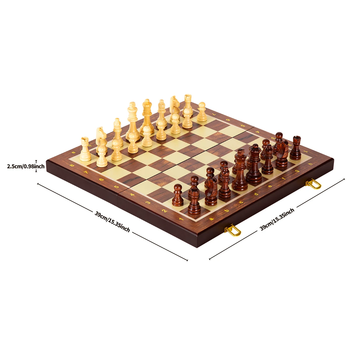 

Chess 39cm/15.35in Solid Wood Chess Pieces High-grade Set Wooden Folding Board Game With More Than 2 After Entertainment Games