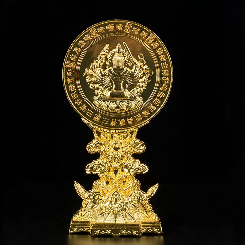 20cm Tibet Buddhism Aluminum Alloy Quasi-mentioned Cundī Mirror Tantric Sect  Buddha Home Decoration Statue