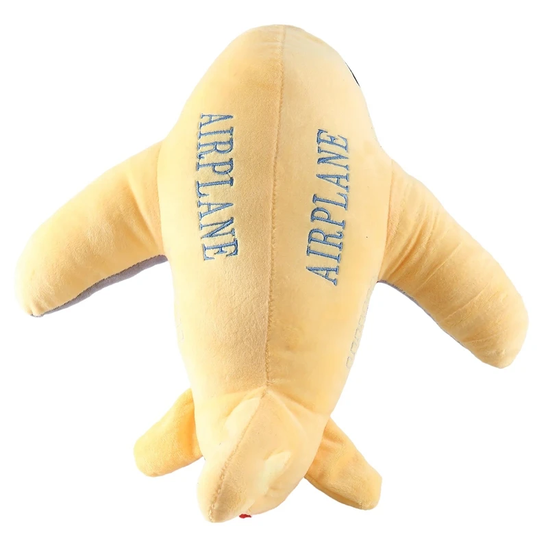 New 40Cm Simulation Airplane Plush Toy Kids Sleeping Cushion Soft Airplane Stuffed Pillow Doll Yellow