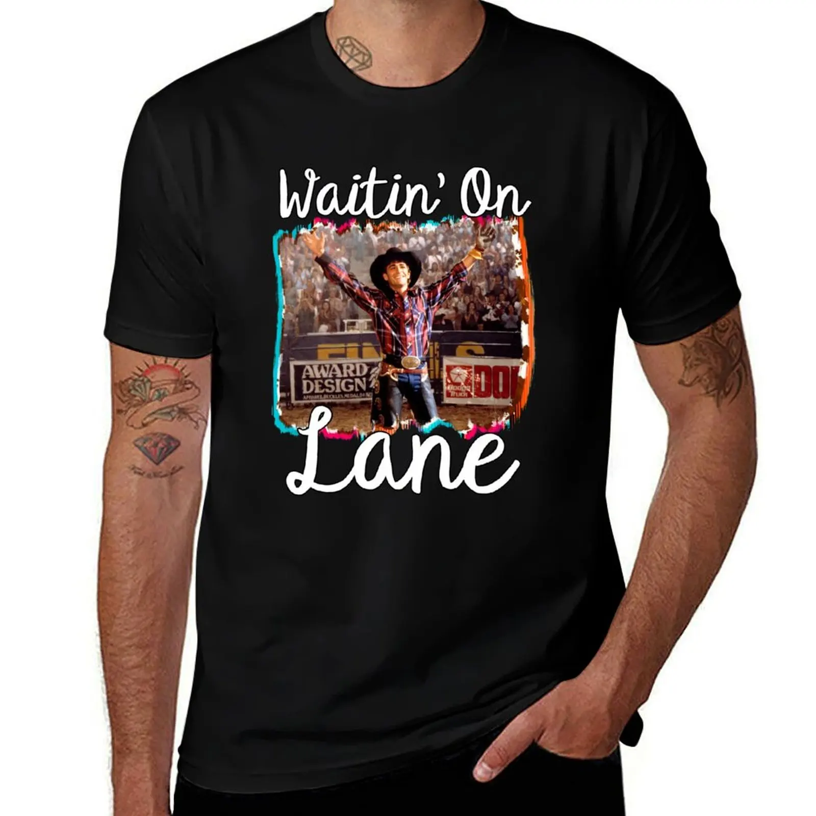 Waitin on lane funny cute 8 seconds cowboy cowgirl rodeo bull rider riding frost movie gift country T-Shirt