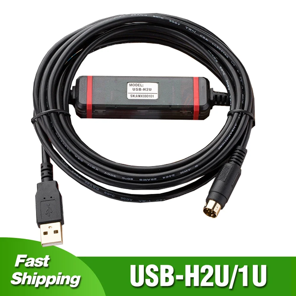 FTDI Chip USB-H2U for Inovance H0U H1U H2U Series PLC Programming Cable Isolated Data Download Line