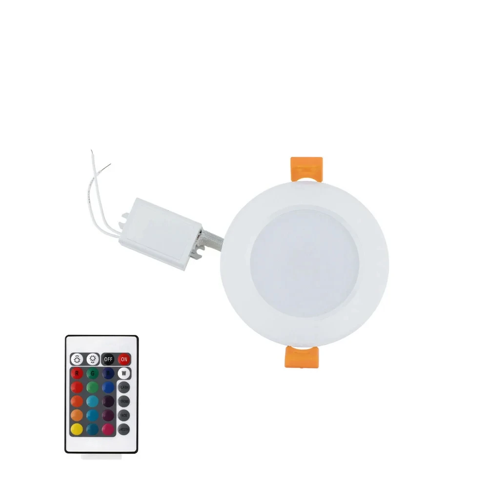 3W 5W 7W Downlight okrągłe światło Panel LED RGB ukryte wbudowana lampa sufitowa z pilotem AC 85-265V 220V 110V