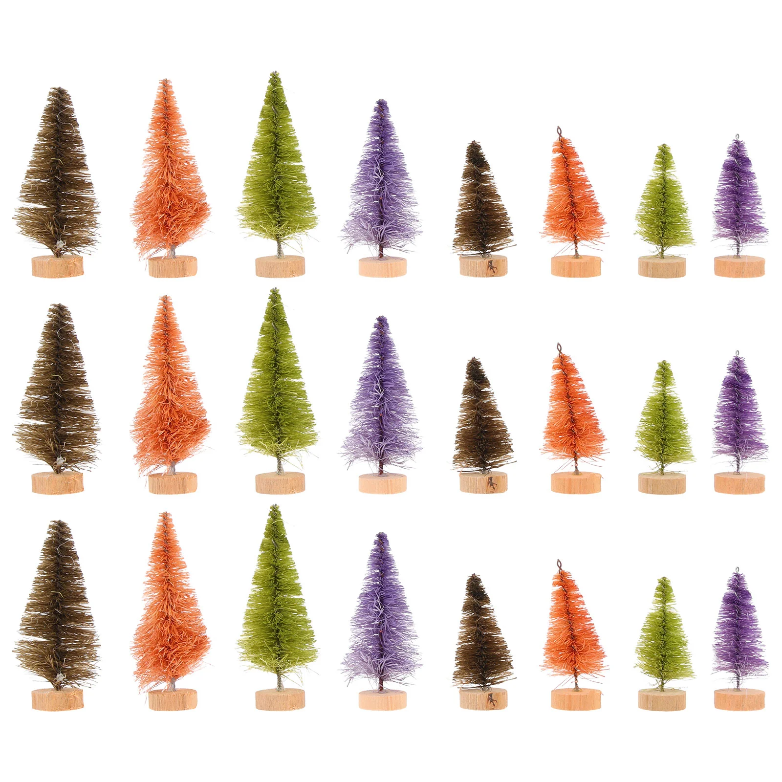 24 Pcs Decorations Mini Christmas Tree Tabletop Artificial Xmas Trees 450X250X250CM Sisal Silk Prop