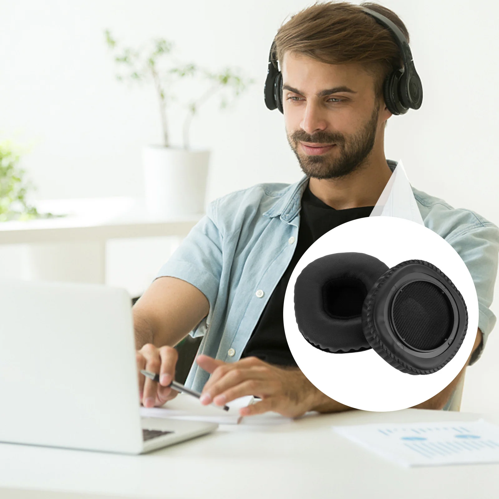 1Set Kopfhörer Ohr Pads Schwamm Ersatz Kissen Dicke Lärm Isolierung Komfortable Headset Kopfhörer Zubehör