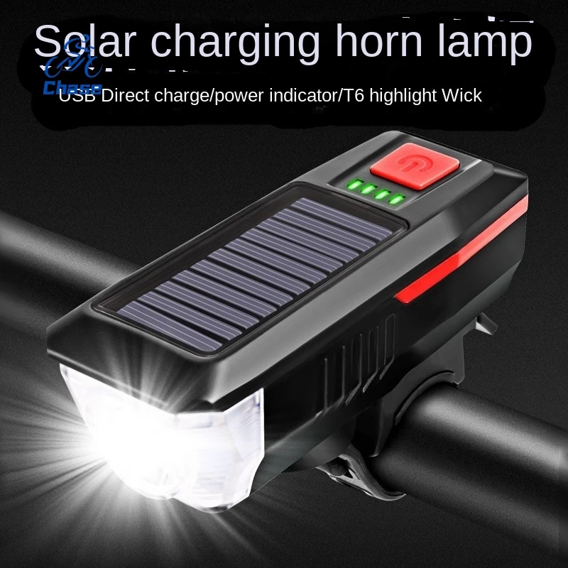 

Cycling Equipment Headlight Charging Night Riding Mountain Bike Flashlight Bicycle Accessories Warning Solar Bike Headlight 2024