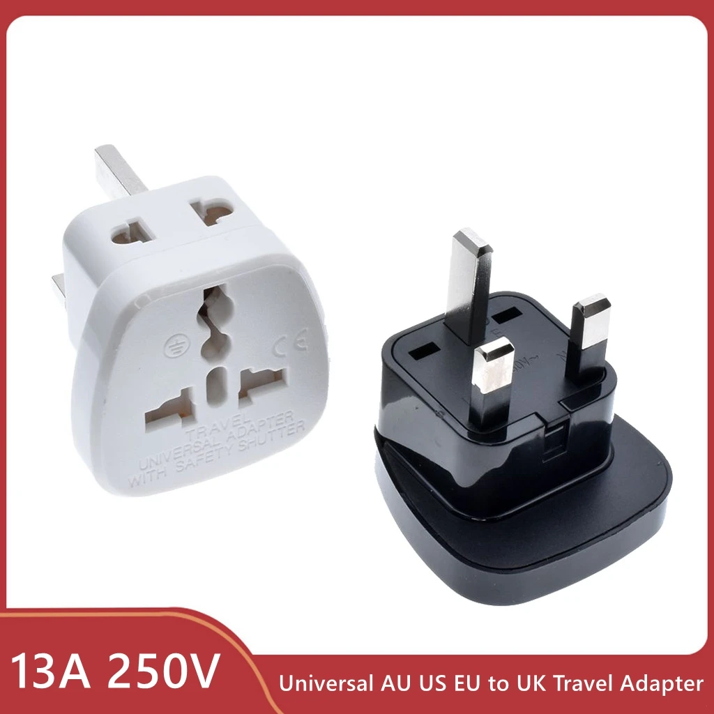 UK Travel Adapter With Safety Shutter (Type G), US/AU/EU to Singapore Malaysia British Hongkong Conversion Plug