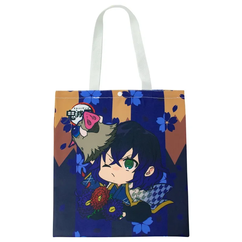 Anime Canvas Bag Handbag Nezko Cartoon Double-sided Printing Handbags Large-capacity Shoulder Bags Students Casual Canvas Bags