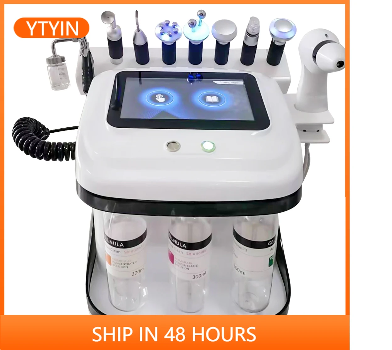 

YTYIN2024 Multiple Functions Small Bubble Oxygen Beauty Instrument With Detector