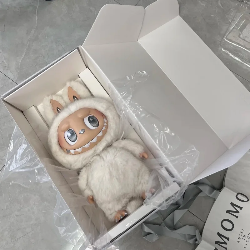 58cm Zimomo Genuine Angel In Clouds White Vinyl Doll 2.0 Labubu Anime Figure Handmade Trendy Play 2-Generation Birthday Toy Gift