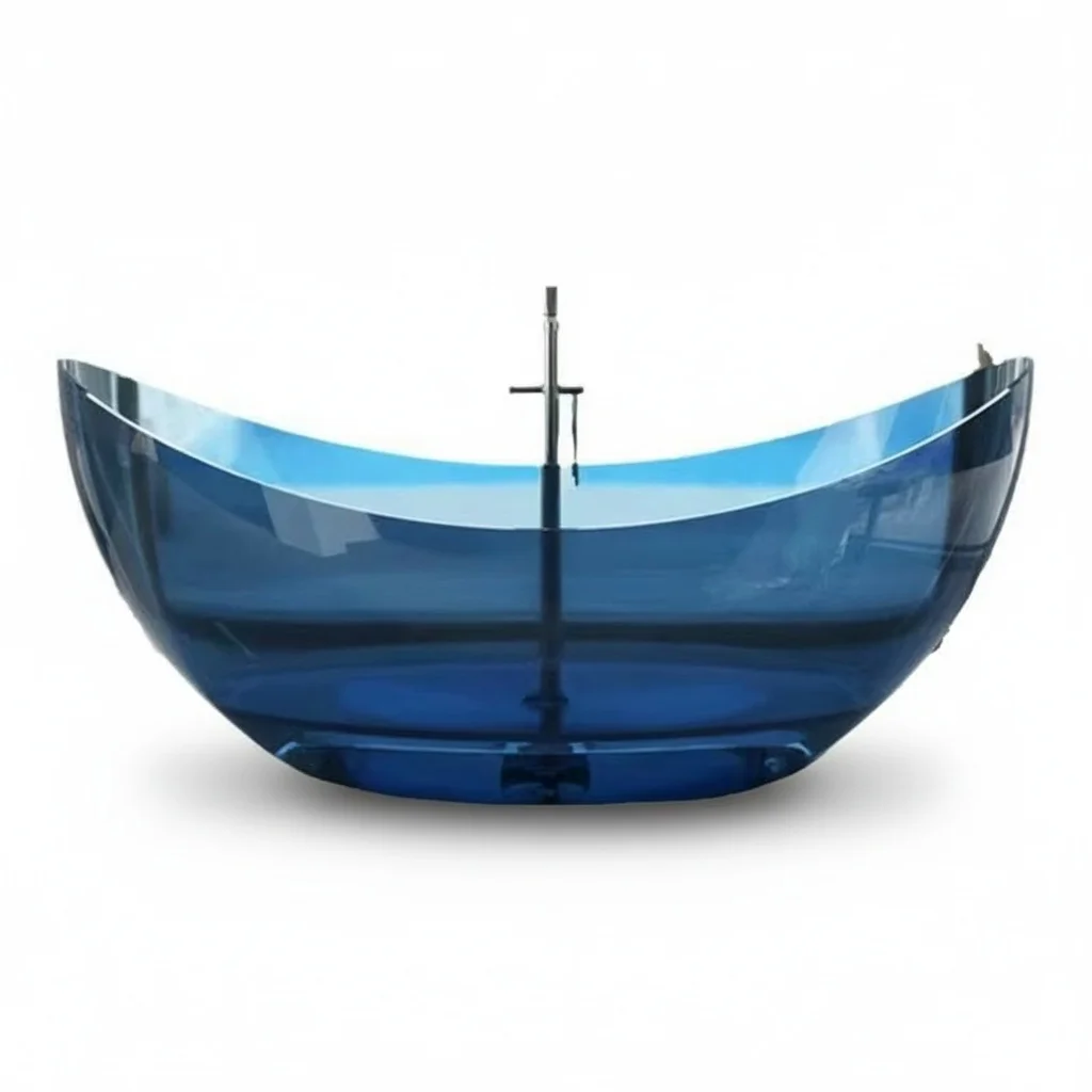 

Прозрачная ванна из смолы, овальная отдельностоящая ванна 1,5 м/59 дюймов, прозрачная ванна для замачивания, современная гидромассажная ванна CE, массажная СПА-ванна