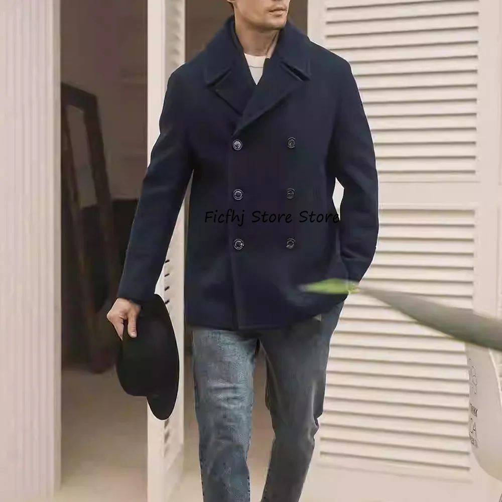 

Мужское пальто, мужское социальное пальто, деловой повседневный костюм, куртки для мужчин, куртки из высококачественной шерстяной ткани с лацканами, двубортный