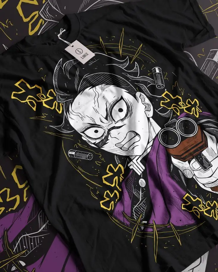 

Genya Shinazugawa T-Shirt Kimetsu No Yaiba Demon Slayer Tanjiro Tee All Size