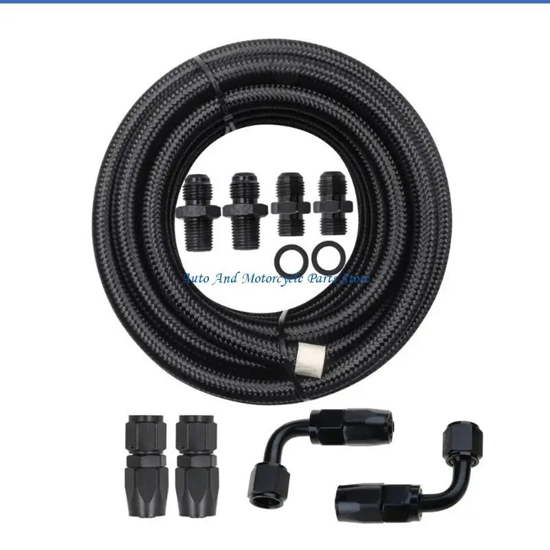 P9FD Automatikgetriebe Kühlerleitungen 6AN Schlauchleitung für 4L60E 4L65E Autozubehör 15Ft geflochtenes Kabel – Detail 7