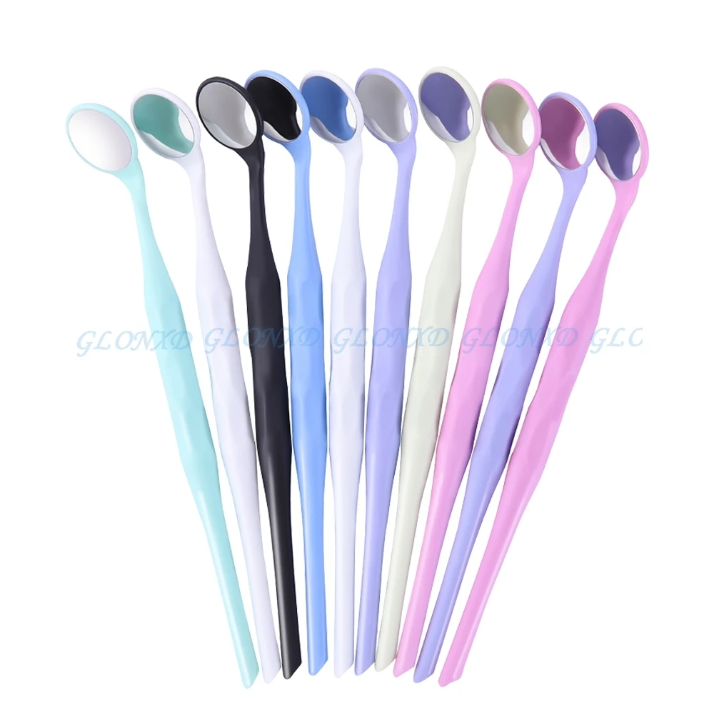 2pcs/bag Dental Examination Mirror Dentist Oral Examination Mirror Autoclavable Stainless Steel Lens DentistryTools Random Color