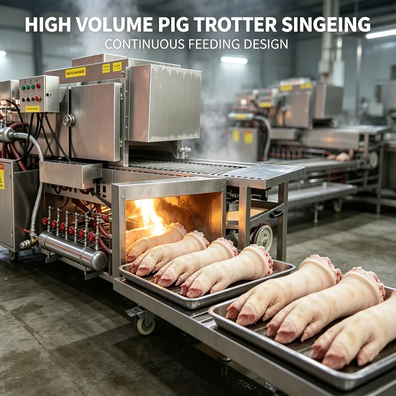 Poultry Slaughter Flame Singeing Machine Continuous Gas Burning Equipment for Pig Trotter and Pig Head