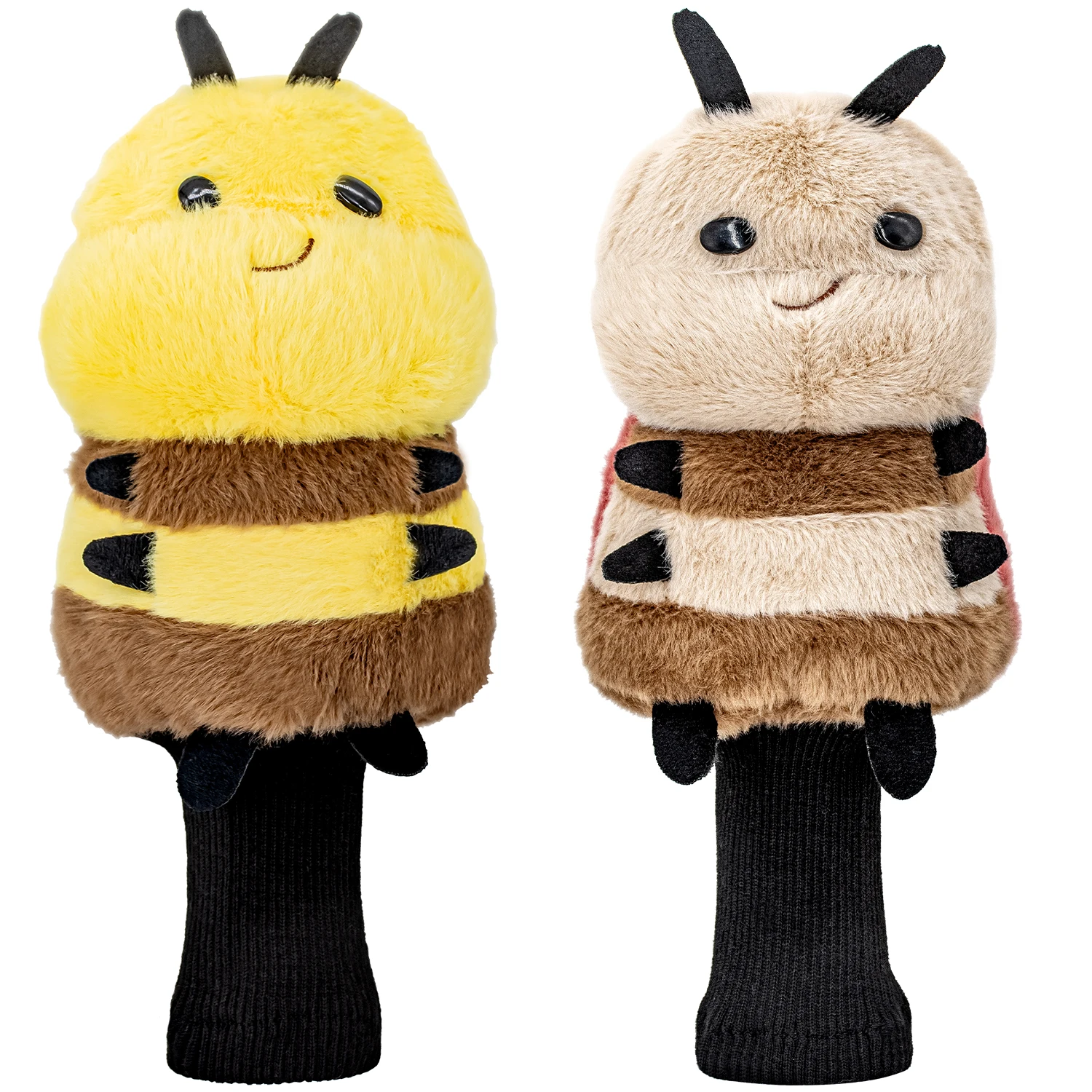 1PC Plush Bee‑Shaped Golf Club Head Cover, Cute Cartoon Insect Pattern, For Fairway Woods, Practical Golf Club Protector