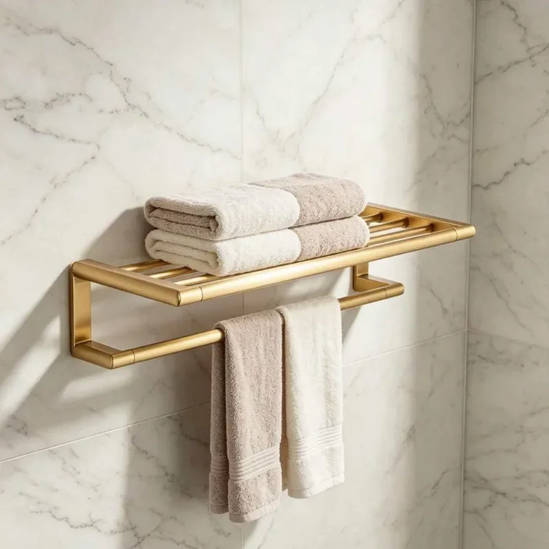 304 Stainless Steel Towel Rack No Drilling Wall Mounted Bathroom Holder Thickened Hotel Engineering Accessory Heavy Duty