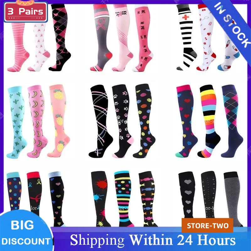 

Women Men Compression Socks Knee Stocking 20-30mmHg Edema Diabetes Varicose Veins Nurse Compression Socks Running Sport Sock