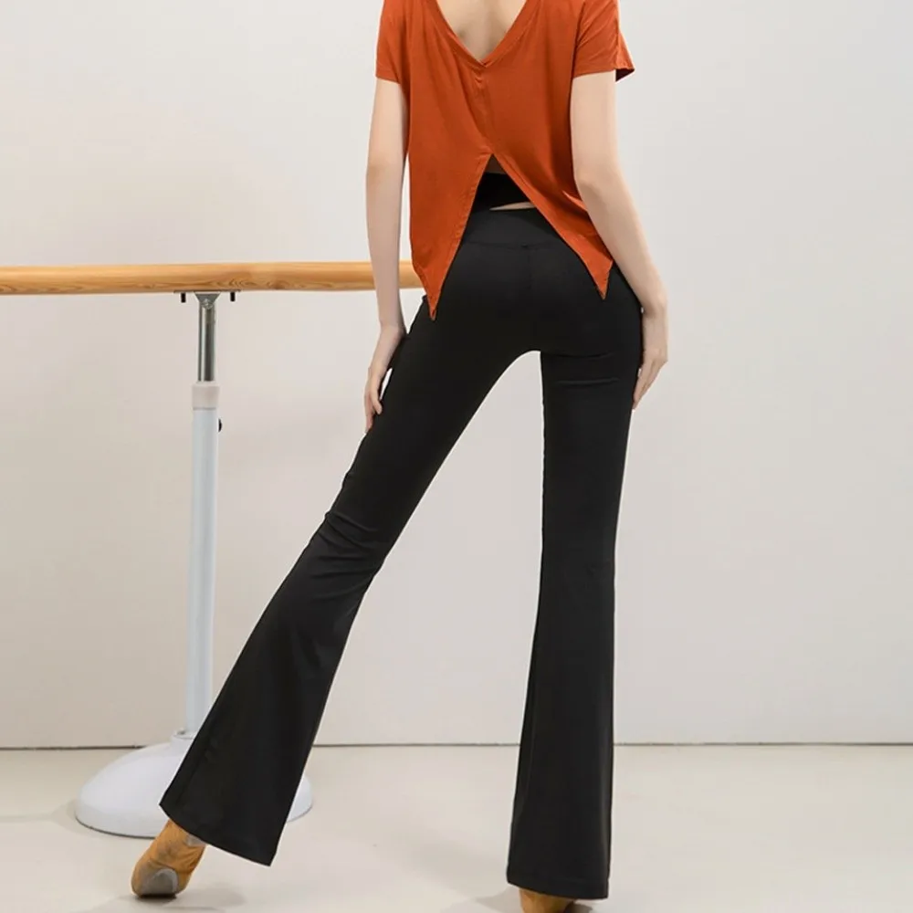 Pilates With Velvet Yoga Pants Micro Flared Crisscross Straps Fitness Pants Stretchy High Waist High Elastic Pants Exercise