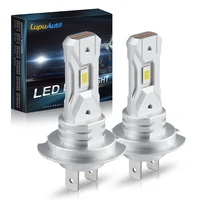 LupuAuto nuevas bombillas LED H7 60W 18000LM lámpara de cabeza sin ventilador tamaño Mini inalámbrico para faro de coche bombilla LED CSP 6000K xenón blanco