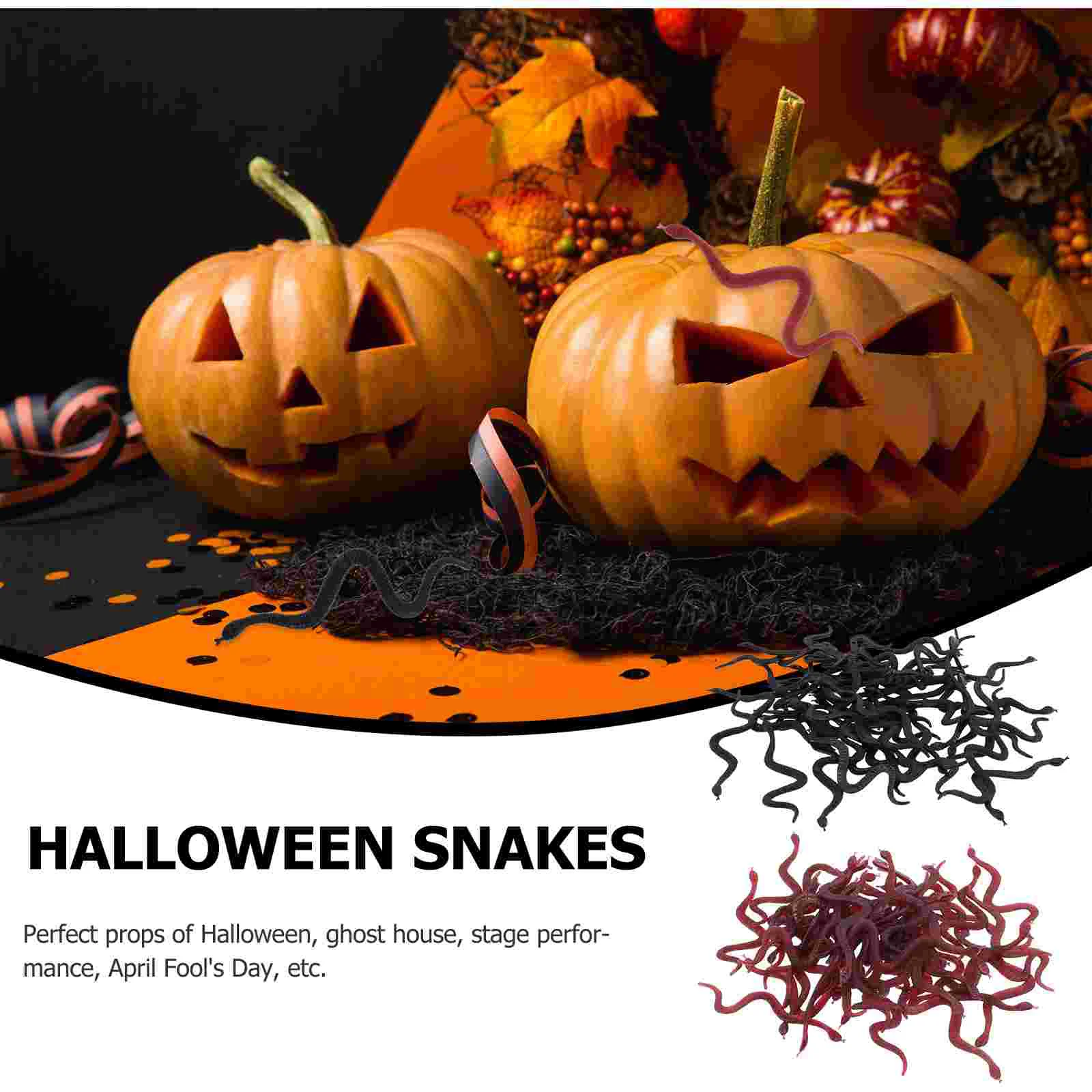 100 Pcs Artificial Snake Kids Toy Small Toys Snakes Fake Halloween Realistic Pvc Prank Child