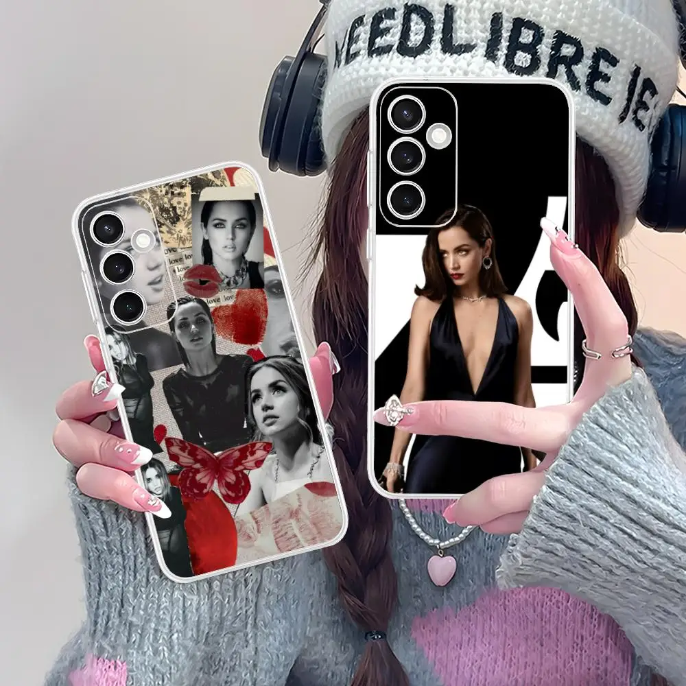 

Ana de Armas Mobile Phone Case for Samsung Galaxy S25 S24 S23 S22 S21Plus FE Ultra Clear Colorful Cover Cover Cellphones