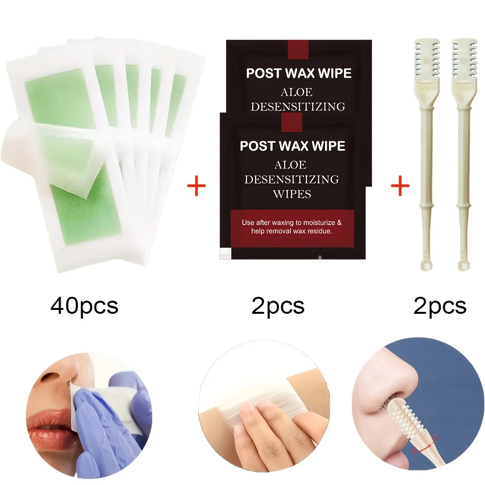 Viilife Hypoallergenic Double-Sided Hair Removal Wax Strips for Women - Easy-to-Use for Lip Arm Leg Portable Body Waxing Kit