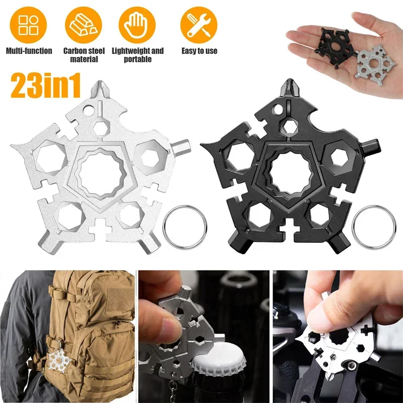 

23 In 1 Pentagon Multi-function Snowflake Inner Six Angle Wrench Tool Outdoor EDC Screwdriver Bicycle Combination Tool