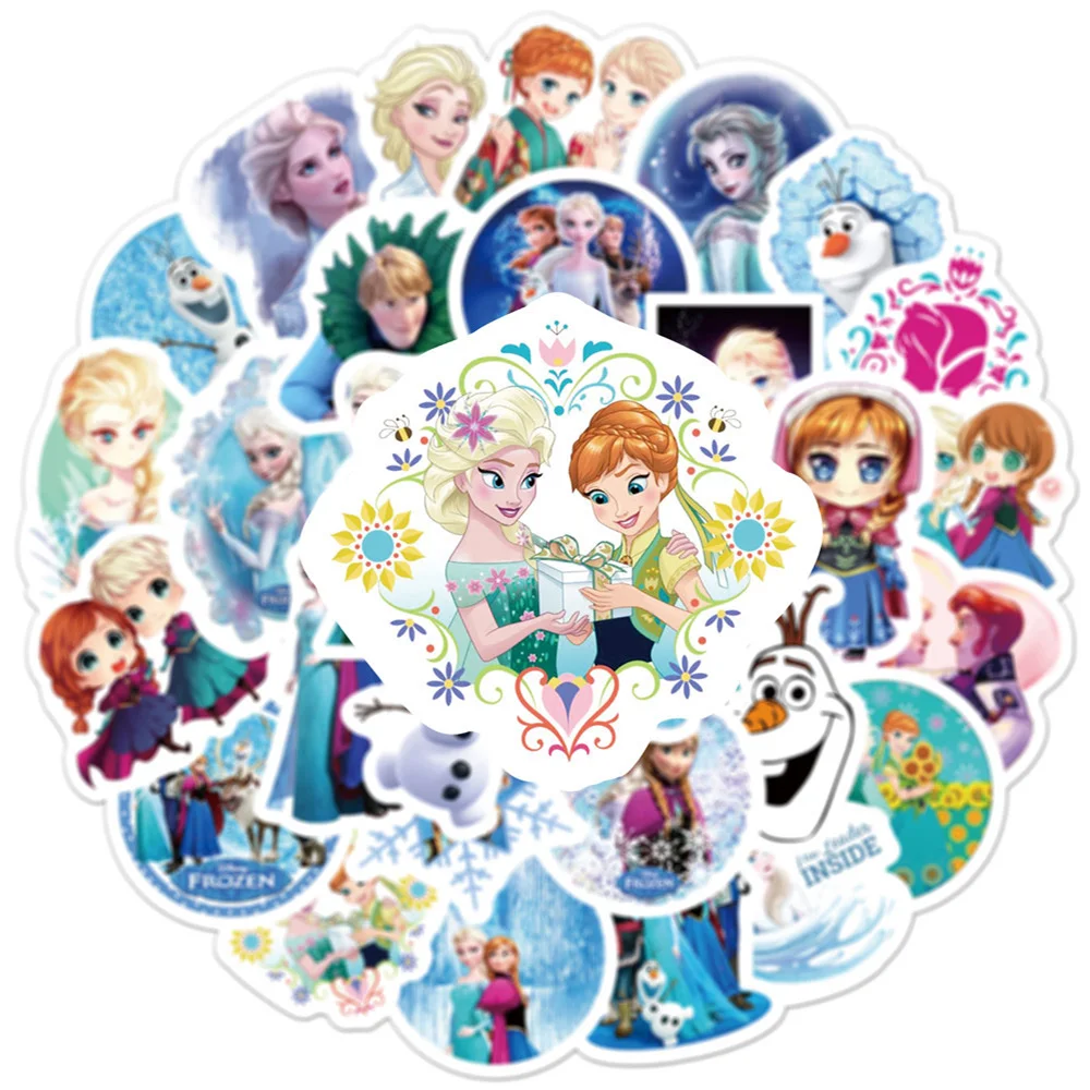 10/30/50/100pcs Disney Frozen Cartoon Stickers Cute Anime Princess Elsa Anna Sticker DIY Phone Case Diary Luggage Decal Kids Toy