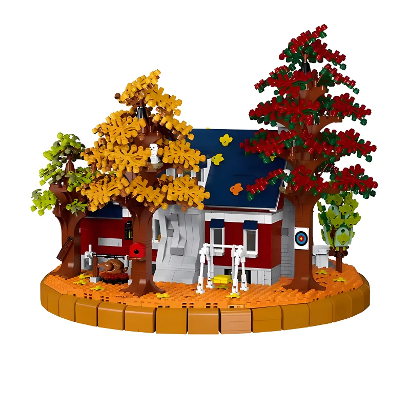 Street View Autumn Winery Modular Building Bricks Creative Expert Wine Estate House Model Bricks Toys For Kid Birthday Gift