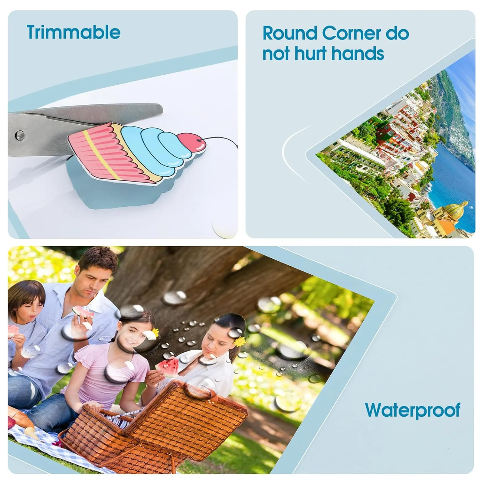 100 Pack 2.6x3.7 Inch Clear Thermal Laminating Sheets 60Mic Business Card Size Protective Film Waterproof Plastic for Office Use