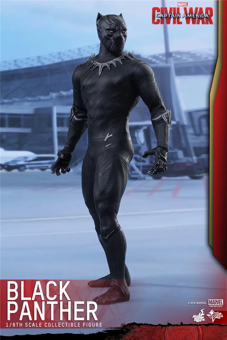 Original Hot Toys Black Panther Action Figure 1/6 Captain America Civil War Anime Figurine T'Chaka HT MMS363 Statue Collection