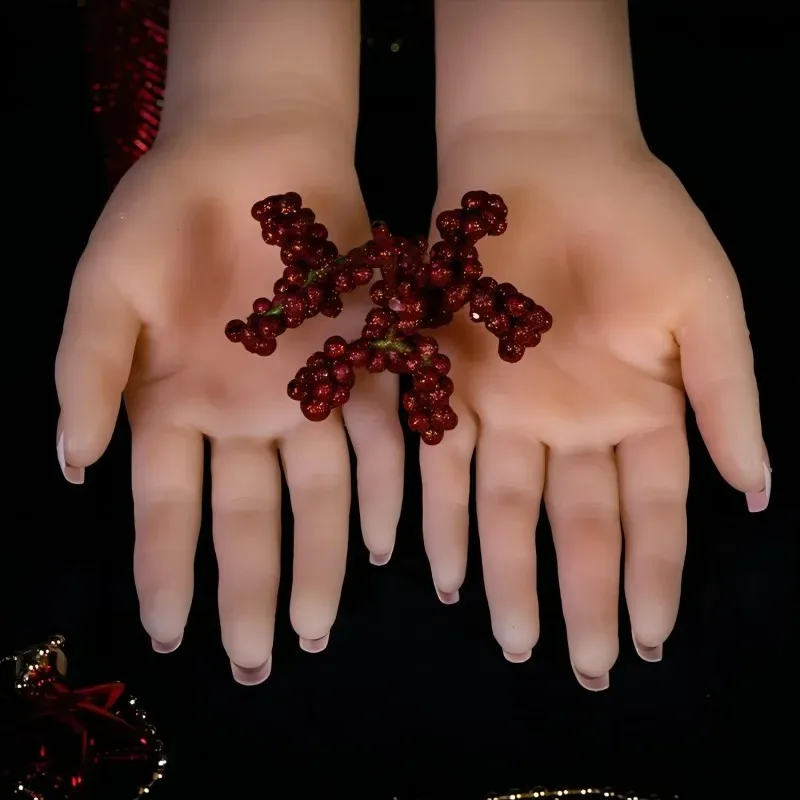 Nail Practice Hand Manicure Training Tool Female Hand Mannequin Silicone Hand Model For Painting Photograph Jewelry Display