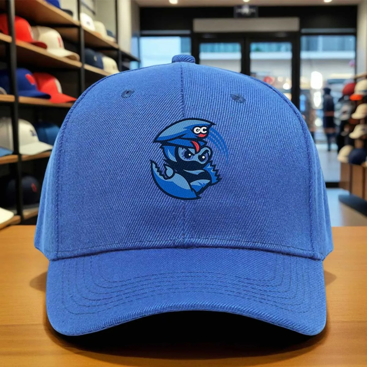 Dynamic Blue Ninja Creature Print Baseball Cap, Adjustable Casual Cap, Bold Ninja Character Hat for Everyday Wear