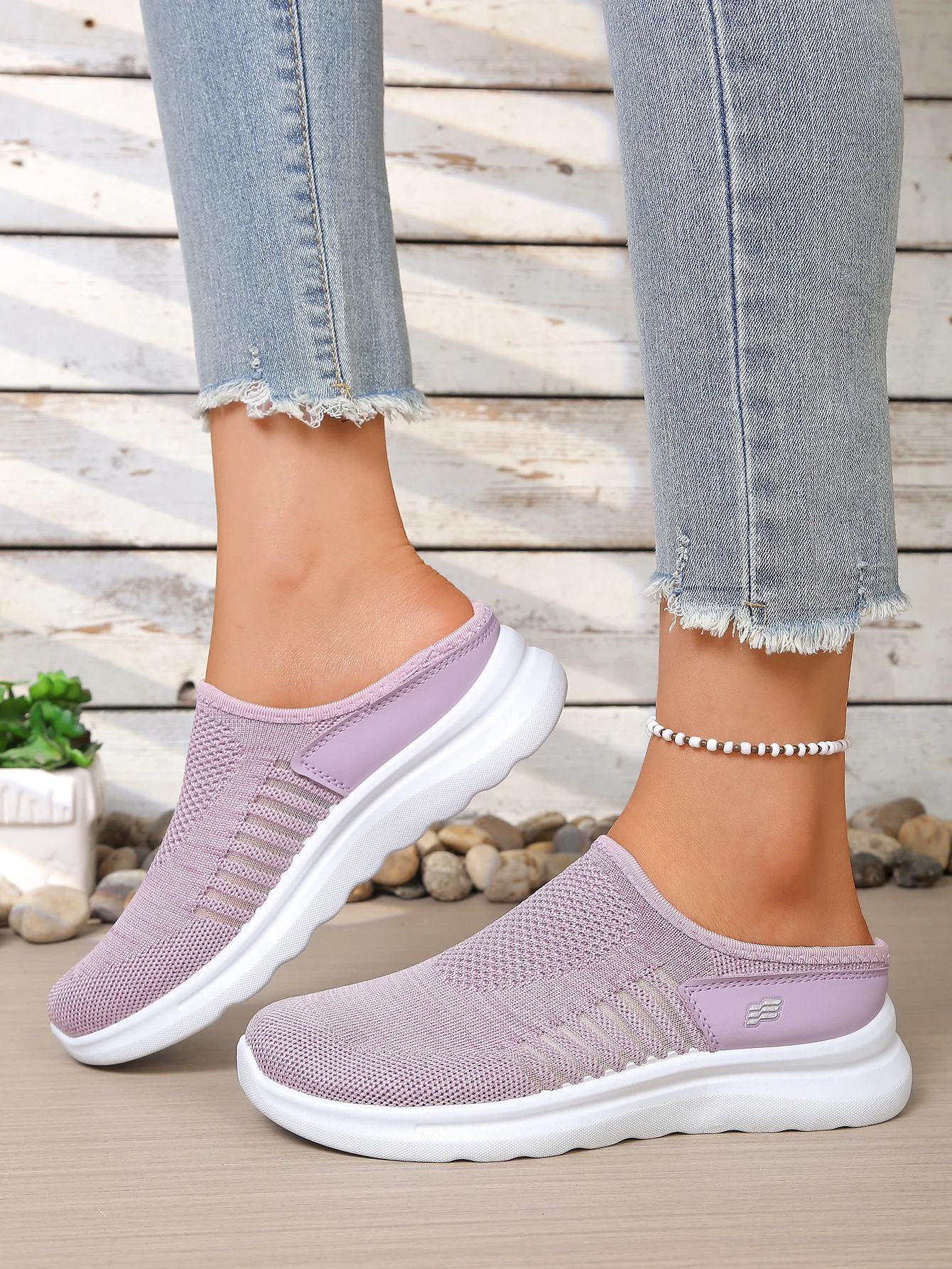 2026 Neue Damen-Hohlnetz-Slipper mit rückenfreiem Design, leichte Plateau-Walkingschuhe, bequeme Outdoor-Freizeitschuhe aus Netzstoff – Detail 8