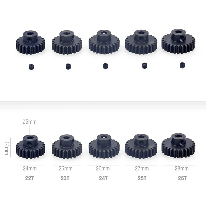 Hobby Grade SURPASS-HOBBY M1 Steel Motor Gear 5mm Bore 21 - 30T for RC Vehicle