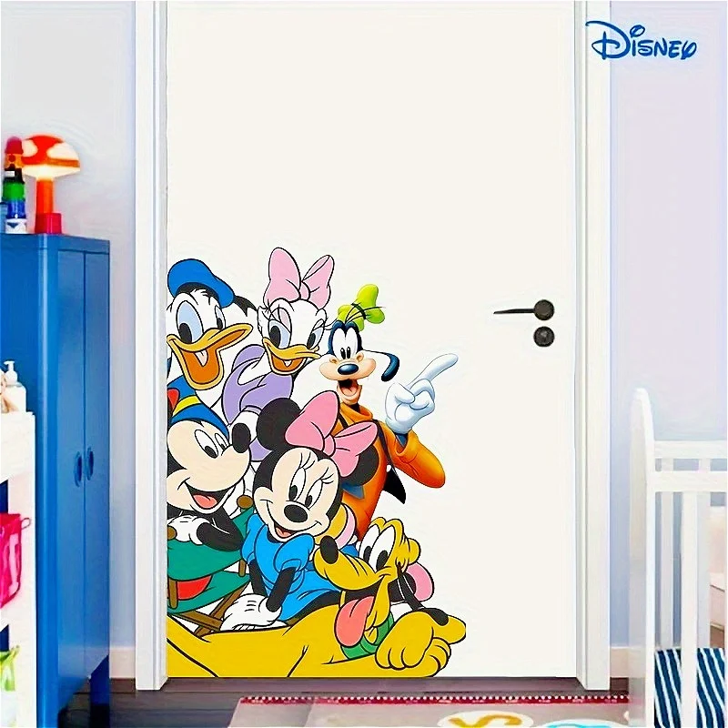 1 ملصق حائط لطيف ميكي وميني والأصدقاء من ديزني، مقاوم للماء وذاتي اللصق، مناسب للديكور الداخلي، اختيار هدية مثالي لأعياد الميلاد للأصدقاء والعائلة #5