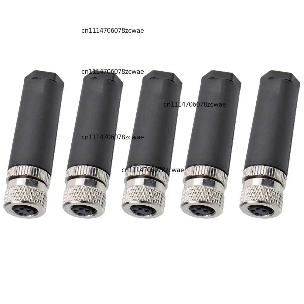 5pcs M8 3 4 pin female aviation connectors designed for reliable For industrial use IP67 waterproof with simple screw assembly