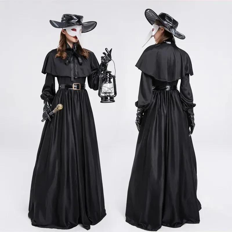 جديد هالوين تأثيري طبيب الطاعون الظلام الزنزانة بطل زي الغراب منقار قناع المرحلة زي حفلة