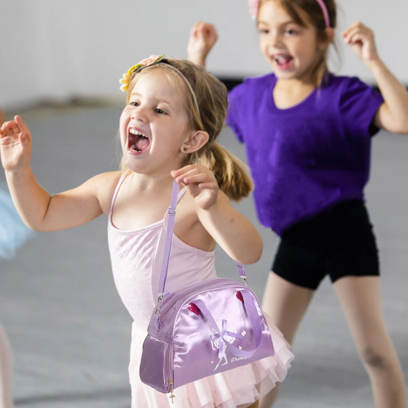 

Cute Toddler Girl Dance Bag Ballet Slipper Heart Sequin Ballet Accessories Shoes Lunch Box Towel Storage Toddler Dance Bag