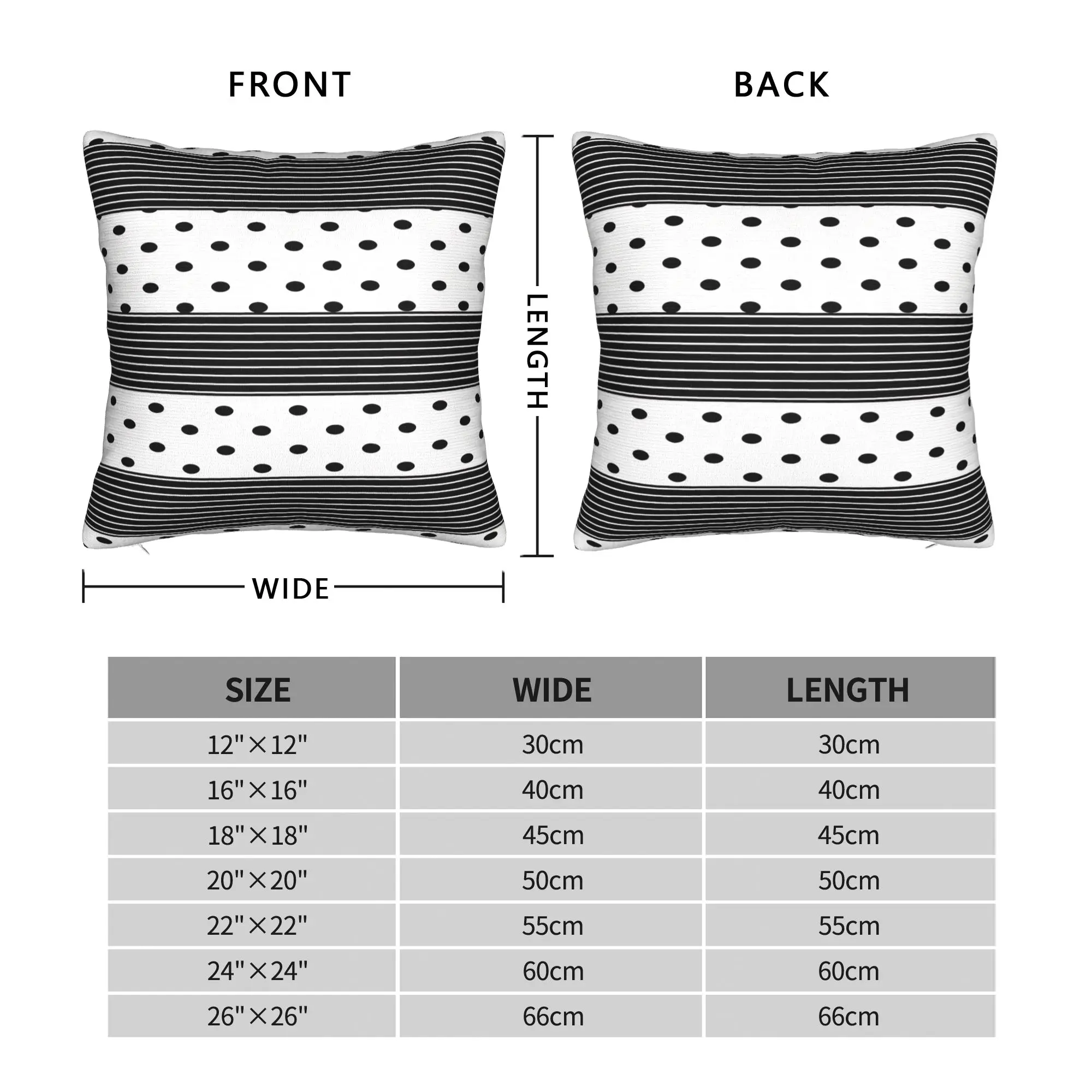 Stripe Polka Dot Mix Pillowcases  Kawaii Pillow Case For Living Room Chair Soft Pillow Cover