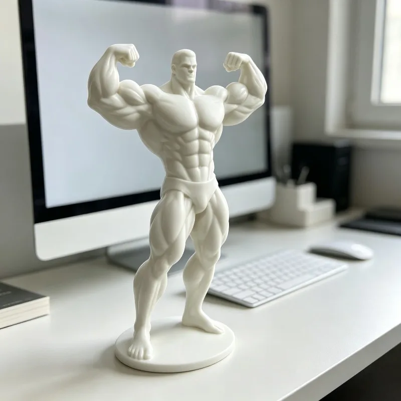 Muscular Bodybuilder Statue 3D Printed Male Muscle Man Sculpture Gym Home Desktop Art Decor Collectible Ornament