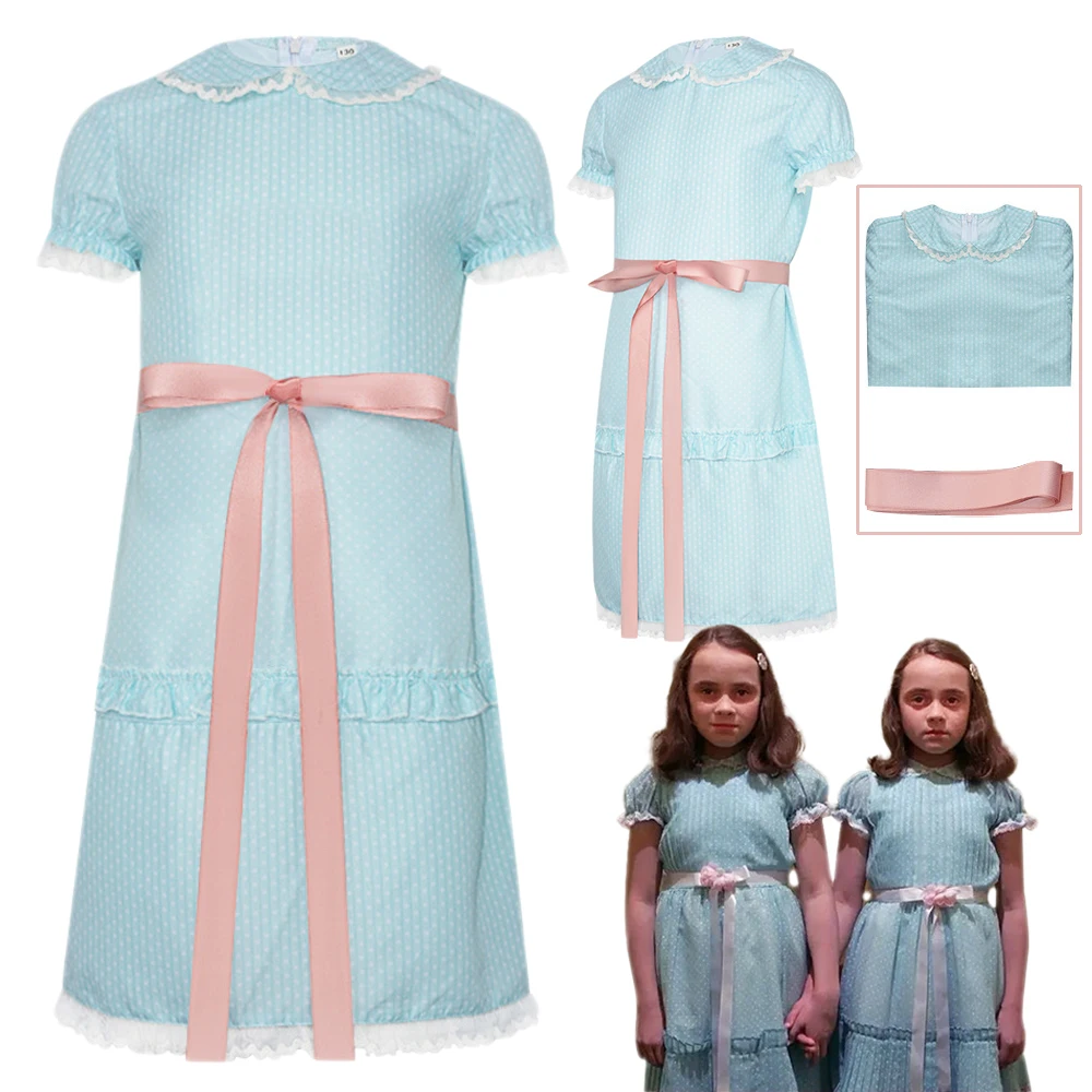 

Shining Twins Girl Cosplay Costume Anime Movie Blue Lolita Dress Halloween Costumes Outfits for Women Girls