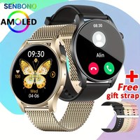 SENBONO Smart Watch Men Women 1.43 Inch AMOELD Screen Bluetooth Call Watch Fitness Tracker Heart Rate Monitor Smartwatch for Men