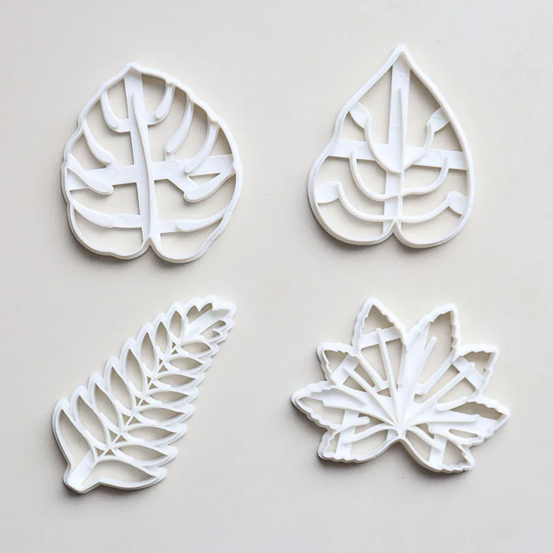 Home Plastic Baking Mold Diy Seal Craft Embosting Tools Agave Ivy White Leaf Seal Bakery Accessories  Cake Mold