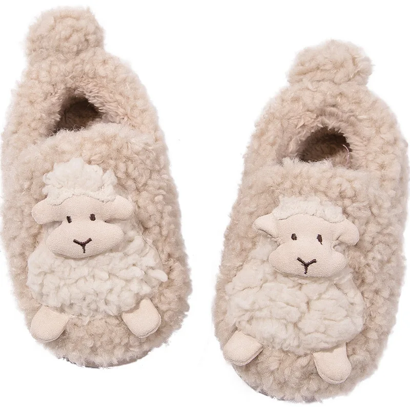 Cartoon Sheep Pattern Shoes Anime Plush Home Soft Soled Boys and Girls Warm Baby Cotton Shoes courteshesality brandingheslamp todrink