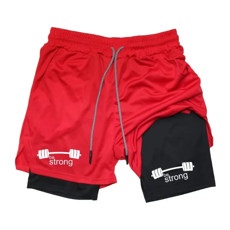 

Running Shorts Men 2-In-1 Fitness Gym Performance New Sports Summer Casual Quick Dry Workout Compression Jogging